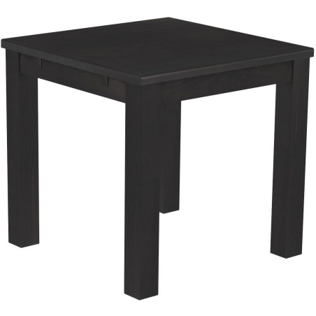 Esstisch 80x80 Rio Classico Ebenholz massiver Pinien Holztisch - vorgerichtet für Ansteckplatten - Tisch ausziehbar
