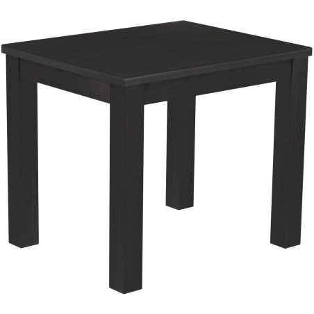 Esstisch 90x73 Rio Classico Ebenholz massiver Pinien Holztisch - vorgerichtet für Ansteckplatten - Tisch ausziehbar