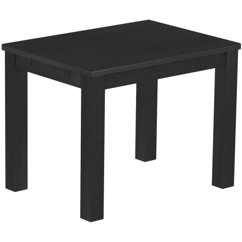 Esstisch 100x73 Rio Classico Ebenholz massiver Pinien Holztisch - vorgerichtet für Ansteckplatten - Tisch ausziehbar