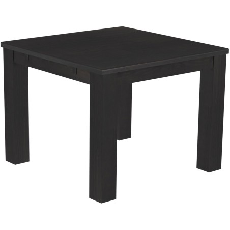 Esstisch 100x100 Rio Classico Ebenholz massiver Pinien Holztisch - vorgerichtet für Ansteckplatten - Tisch ausziehbar