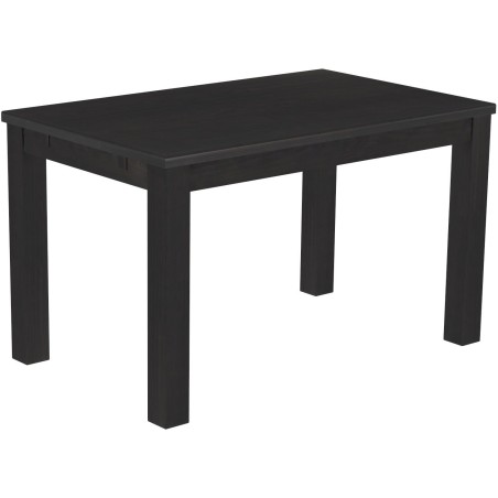 Esstisch 130x80 Rio Classico Ebenholz massiver Pinien Holztisch - vorgerichtet für Ansteckplatten - Tisch ausziehbar