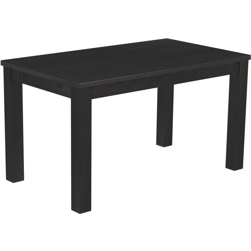 Esstisch 140x80 Rio Classico Ebenholz massiver Pinien Holztisch - vorgerichtet für Ansteckplatten - Tisch ausziehbar
