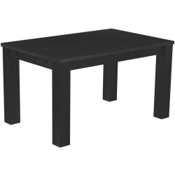 Esstisch 140x90 Rio Classico Ebenholz massiver Pinien Holztisch - vorgerichtet für Ansteckplatten - Tisch ausziehbar