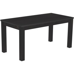 Esstisch 160x80 Rio Classico Ebenholz massiver Pinien Holztisch - vorgerichtet für Ansteckplatten - Tisch ausziehbar