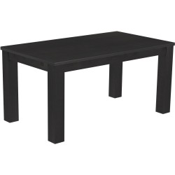 Esstisch 160x90 Rio Classico Ebenholz massiver Pinien Holztisch - vorgerichtet für Ansteckplatten - Tisch ausziehbar