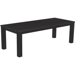 Esstisch 240x100 Rio Classico Ebenholz massiver Pinien Holztisch - vorgerichtet für Ansteckplatten - Tisch ausziehbar