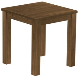Esstisch 73x73 Rio Classico Nussbaum massiver Pinien Holztisch - vorgerichtet für Ansteckplatten - Tisch ausziehbar