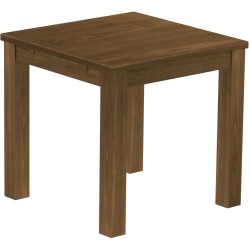 Esstisch 80x80 Rio Classico Nussbaum massiver Pinien Holztisch - vorgerichtet für Ansteckplatten - Tisch ausziehbar