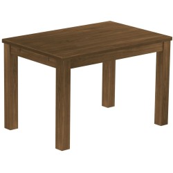 Esstisch 120x80 Rio Classico Nussbaum massiver Pinien Holztisch - vorgerichtet für Ansteckplatten - Tisch ausziehbar