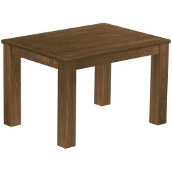 Esstisch 120x90 Rio Classico Nussbaum massiver Pinien Holztisch - vorgerichtet für Ansteckplatten - Tisch ausziehbar