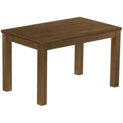 Esstisch 130x80 Rio Classico Nussbaum massiver Pinien Holztisch - vorgerichtet für Ansteckplatten - Tisch ausziehbar