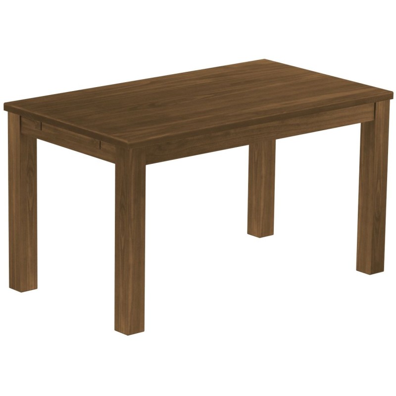 Esstisch 140x80 Rio Classico Nussbaum massiver Pinien Holztisch - vorgerichtet für Ansteckplatten - Tisch ausziehbar