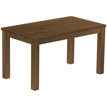 Esstisch 140x80 Rio Classico Nussbaum massiver Pinien Holztisch - vorgerichtet für Ansteckplatten - Tisch ausziehbar