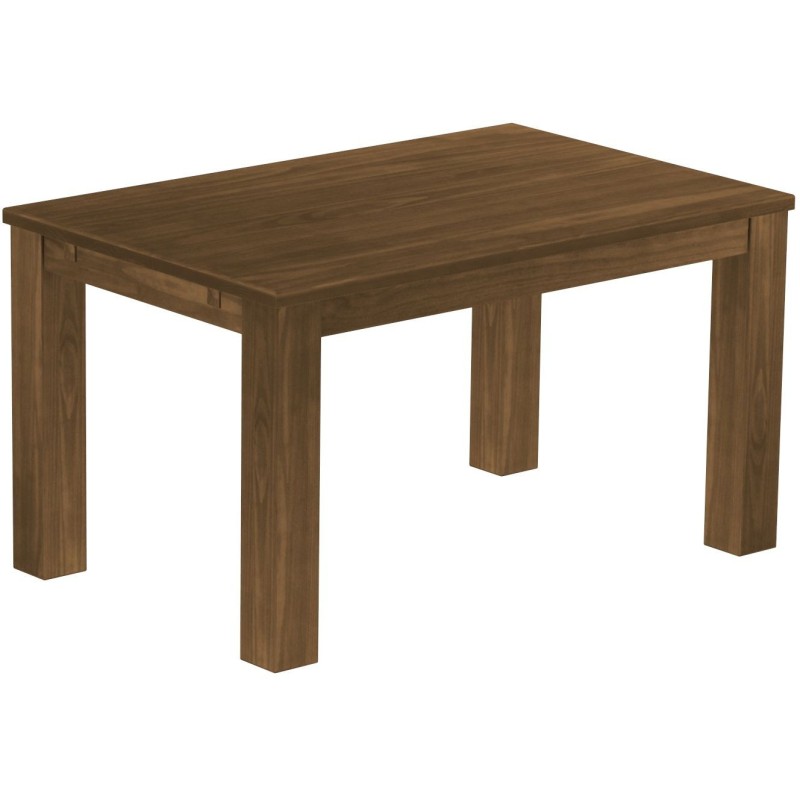 Esstisch 140x90 Rio Classico Nussbaum massiver Pinien Holztisch - vorgerichtet für Ansteckplatten - Tisch ausziehbar