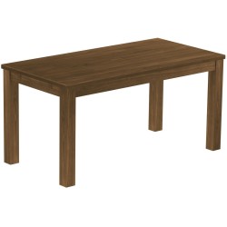 Esstisch 160x80 Rio Classico Nussbaum massiver Pinien Holztisch - vorgerichtet für Ansteckplatten - Tisch ausziehbar