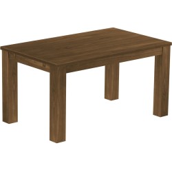 Esstisch 150x90 Rio Classico Nussbaum massiver Pinien Holztisch - vorgerichtet für Ansteckplatten - Tisch ausziehbar