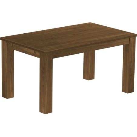 Esstisch 150x90 Rio Classico Nussbaum massiver Pinien Holztisch - vorgerichtet für Ansteckplatten - Tisch ausziehbar