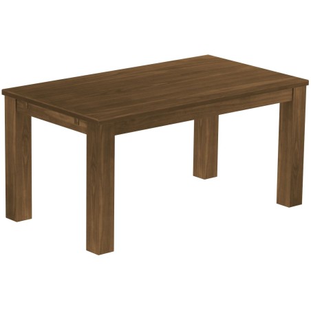 Esstisch 160x90 Rio Classico Nussbaum massiver Pinien Holztisch - vorgerichtet für Ansteckplatten - Tisch ausziehbar
