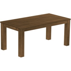 Esstisch 180x90 Rio Classico Nussbaum massiver Pinien Holztisch - vorgerichtet für Ansteckplatten - Tisch ausziehbar