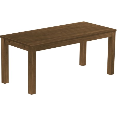 Esstisch 180x80 Rio Classico Nussbaum massiver Pinien Holztisch - vorgerichtet für Ansteckplatten - Tisch ausziehbar