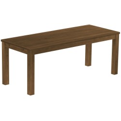 Esstisch 200x80 Rio Classico Nussbaum massiver Pinien Holztisch - vorgerichtet für Ansteckplatten - Tisch ausziehbar
