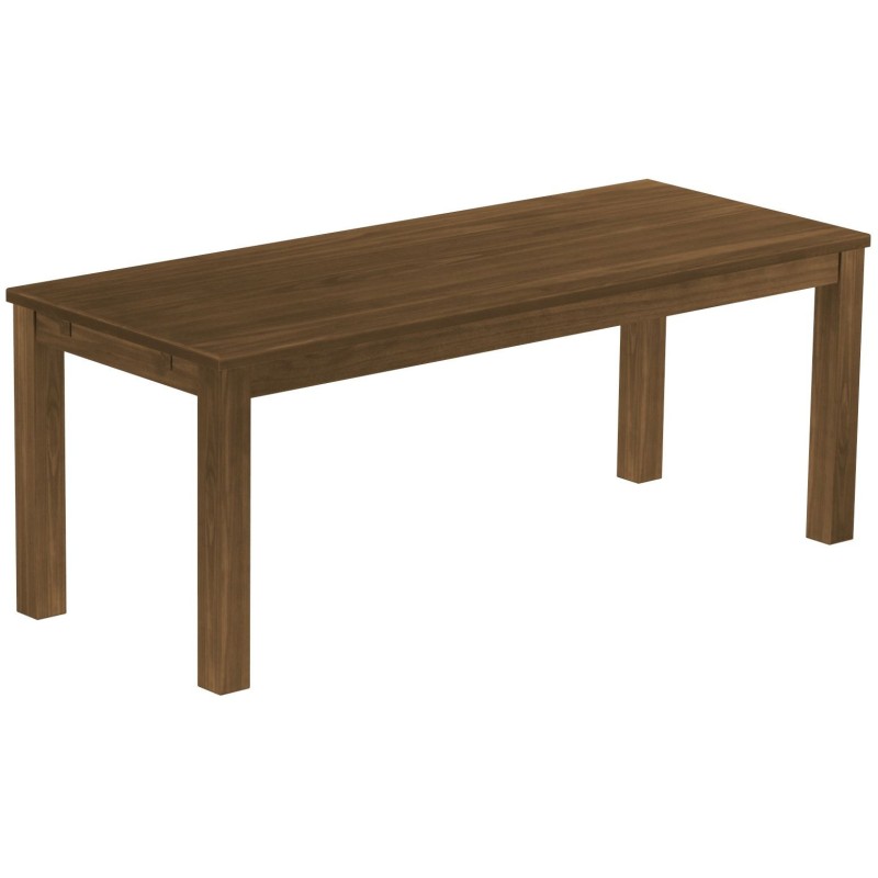 Esstisch 200x80 Rio Classico Nussbaum massiver Pinien Holztisch - vorgerichtet für Ansteckplatten - Tisch ausziehbar
