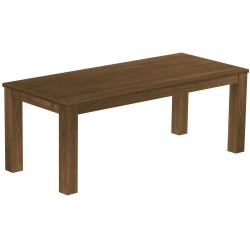 Esstisch 208x90 Rio Classico Nussbaum massiver Pinien Holztisch - vorgerichtet für Ansteckplatten - Tisch ausziehbar