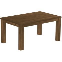 Esstisch 160x100 Rio Classico Nussbaum massiver Pinien Holztisch - vorgerichtet für Ansteckplatten - Tisch ausziehbar