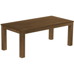 Esstisch 200x100 Rio Classico Nussbaum massiver Pinien Holztisch - vorgerichtet für Ansteckplatten - Tisch ausziehbar