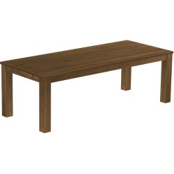 Esstisch 240x100 Rio Classico Nussbaum massiver Pinien Holztisch - vorgerichtet für Ansteckplatten - Tisch ausziehbar