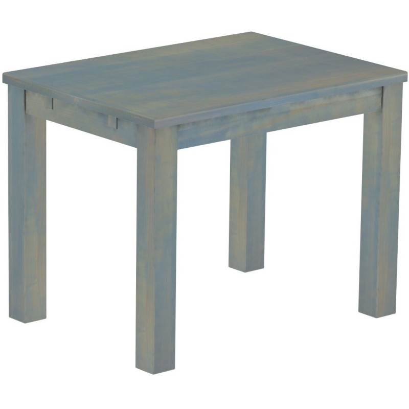 Esstisch 100x73 Rio Classico Taubengrau massiver Pinien Holztisch - vorgerichtet für Ansteckplatten - Tisch ausziehbar