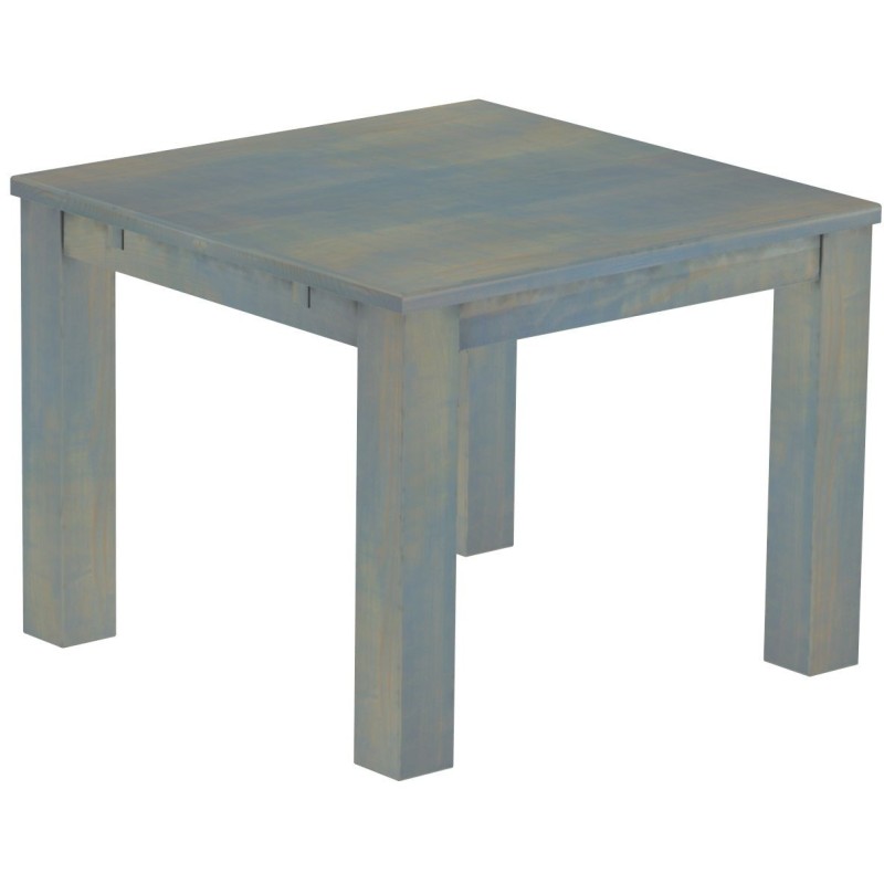 Esstisch 100x100 Rio Classico Taubengrau massiver Pinien Holztisch - vorgerichtet für Ansteckplatten - Tisch ausziehbar