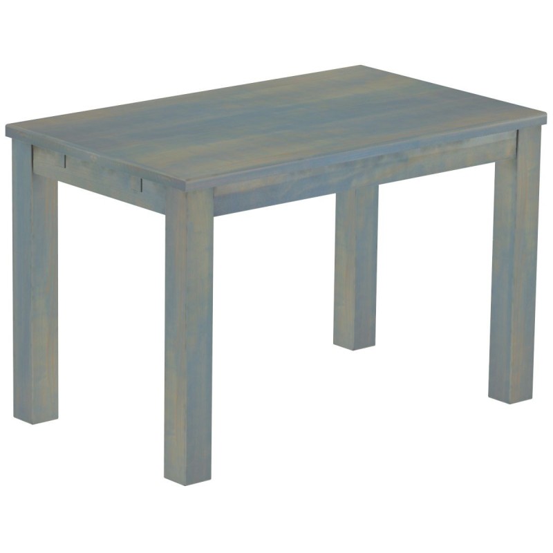 Esstisch 120x73 Rio Classico Taubengrau massiver Pinien Holztisch - vorgerichtet für Ansteckplatten - Tisch ausziehbar