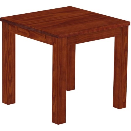 Esstisch 80x80 Rio Classico Mahagoni massiver Pinien Holztisch - vorgerichtet für Ansteckplatten - Tisch ausziehbar