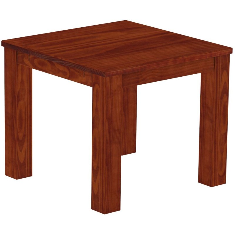Esstisch 90x90 Rio Classico Mahagoni massiver Pinien Holztisch - vorgerichtet für Ansteckplatten - Tisch ausziehbar