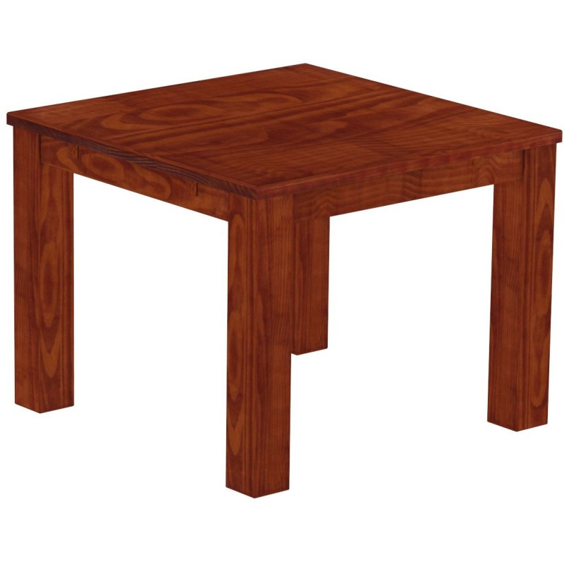 Esstisch 100x100 Rio Classico Mahagoni massiver Pinien Holztisch - vorgerichtet für Ansteckplatten - Tisch ausziehbar