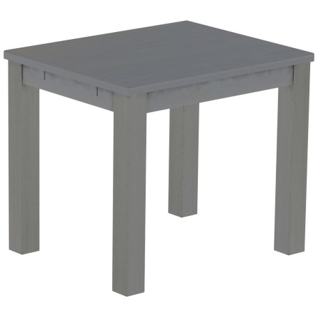 Esstisch 90x73 Rio Classico Seidengrau massiver Pinien Holztisch - vorgerichtet für Ansteckplatten - Tisch ausziehbar