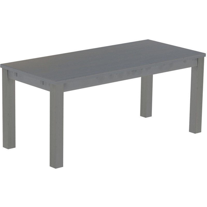 Esstisch 180x80 Rio Classico Seidengrau massiver Pinien Holztisch - vorgerichtet für Ansteckplatten - Tisch ausziehbar