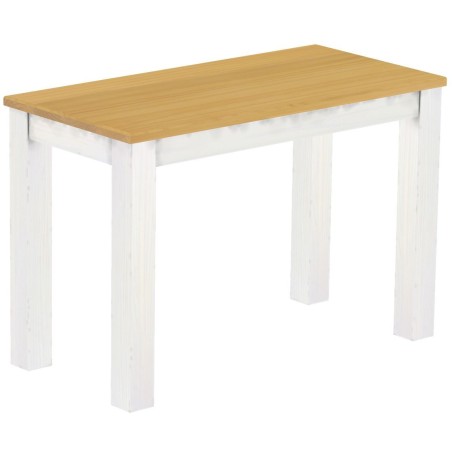 Esstisch 115x56 Rio Classico Eiche hell Weiss massiver Pinien Holztisch