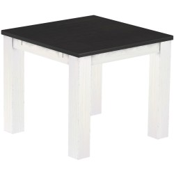Esstisch 90x90 Rio Classico Ebenholz Weiss massiver Pinien Holztisch - vorgerichtet für Ansteckplatten - Tisch ausziehbar
