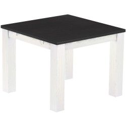 Esstisch 100x100 Rio Classico Ebenholz Weiss massiver Pinien Holztisch - vorgerichtet für Ansteckplatten - Tisch ausziehbar
