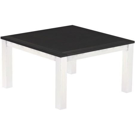 Esstisch 140x140 Rio Classico Ebenholz Weiss massiver Pinien Holztisch - Tischplatte mit Sperrholzeinlage