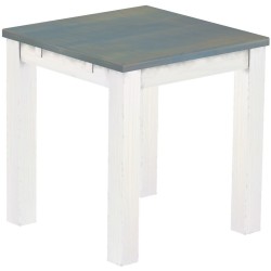 Esstisch 73x73 Rio Classico Taubengrau Weiss massiver Pinien Holztisch - vorgerichtet für Ansteckplatten - Tisch ausziehbar