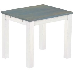Esstisch 90x73 Rio Classico Taubengrau Weiss massiver Pinien Holztisch - vorgerichtet für Ansteckplatten - Tisch ausziehbar