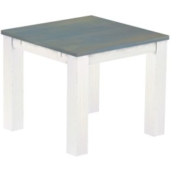 Esstisch 90x90 Rio Classico Taubengrau Weiss massiver Pinien Holztisch - vorgerichtet für Ansteckplatten - Tisch ausziehbar