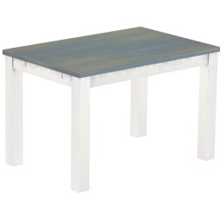 Esstisch 120x80 Rio Classico Taubengrau Weiss massiver Pinien Holztisch - vorgerichtet für Ansteckplatten - Tisch ausziehbar