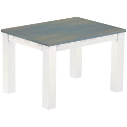 Esstisch 120x90 Rio Classico Taubengrau Weiss massiver Pinien Holztisch - vorgerichtet für Ansteckplatten - Tisch ausziehbar