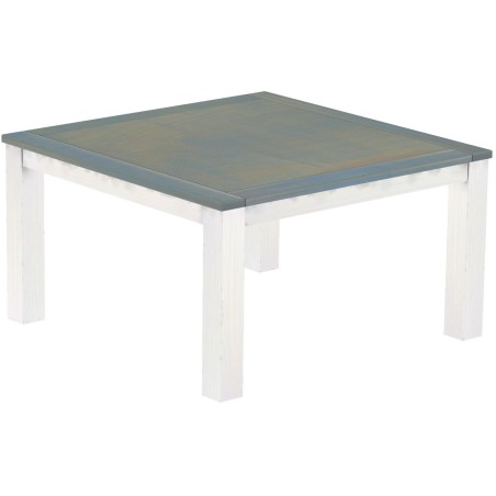 Esstisch 140x140 Rio Classico Taubengrau Weiss massiver Pinien Holztisch - Tischplatte mit Sperrholzeinlage