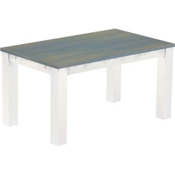 Esstisch 150x90 Rio Classico Taubengrau Weiss massiver Pinien Holztisch - vorgerichtet für Ansteckplatten - Tisch ausziehbar