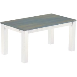 Esstisch 160x90 Rio Classico Taubengrau Weiss massiver Pinien Holztisch - vorgerichtet für Ansteckplatten - Tisch ausziehbar